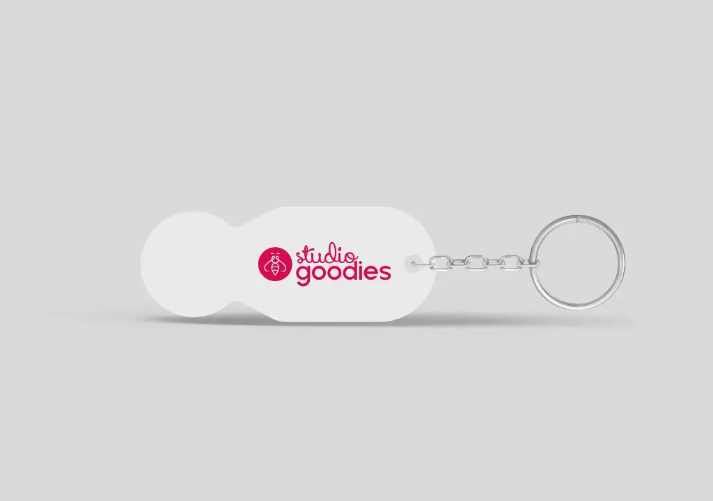 SG - Porte clé 5 mm en pvc blanc - découpe à la forme (lot de 100)